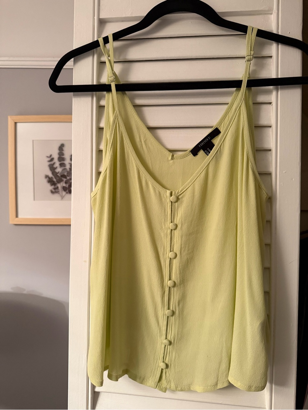 Forever 21 Light Yellowish Green Button-Front Cami
